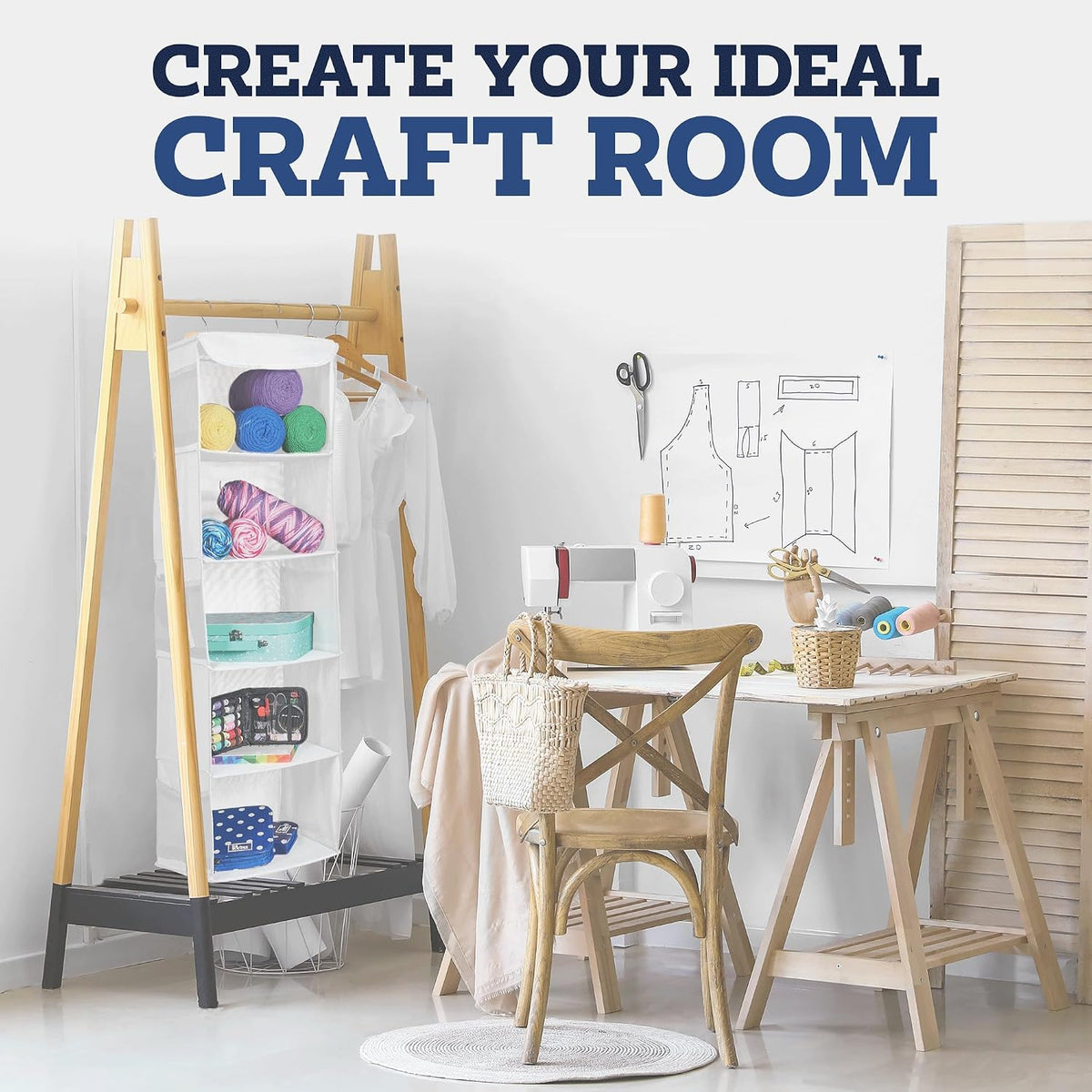 Hanging Closet Organizer, 5-Shelf - Hanging Storage Organizer Shelves for Clothes, Towels, Toys - College Dorm Room, Nursery, & Home Closet