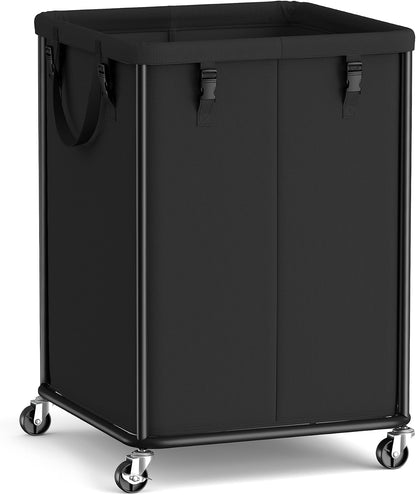 SONGMICS Laundry Basket with Wheels, Removable Liner Bag, 45 Gallon (170 L)