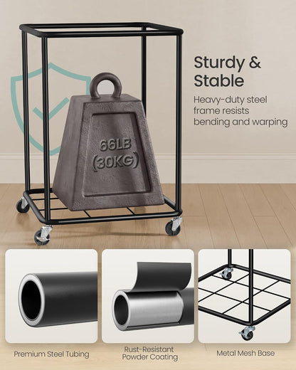 SONGMICS Laundry Basket with Wheels, Removable Liner Bag, 45 Gallon (170 L)