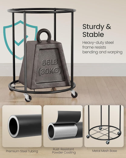 SONGMICS Laundry Basket with Wheels, Removable Liner Bag, 45 Gallon (170 L)