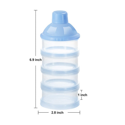 Formula Dispenser On The Go, 4 Compartments Stackable Formula Container for Travel, Baby Milk Powder Kids Snack Container, BPA Free ﻿