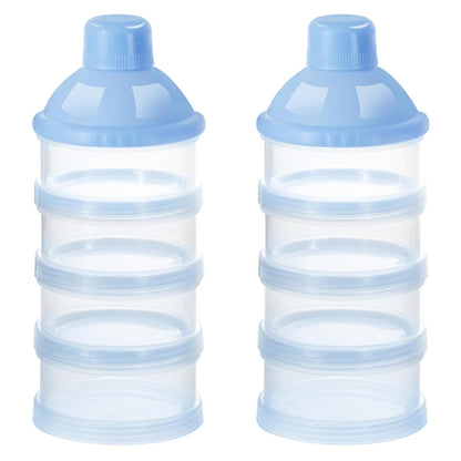 Formula Dispenser On The Go, 4 Compartments Stackable Formula Container for Travel, Baby Milk Powder Kids Snack Container, BPA Free ﻿