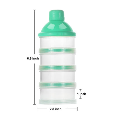 Formula Dispenser On The Go, 4 Compartments Stackable Formula Container for Travel, Baby Milk Powder Kids Snack Container, BPA Free ﻿