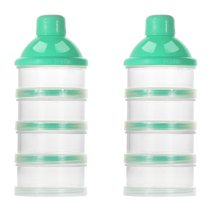 Formula Dispenser On The Go, 4 Compartments Stackable Formula Container for Travel, Baby Milk Powder Kids Snack Container, BPA Free ﻿