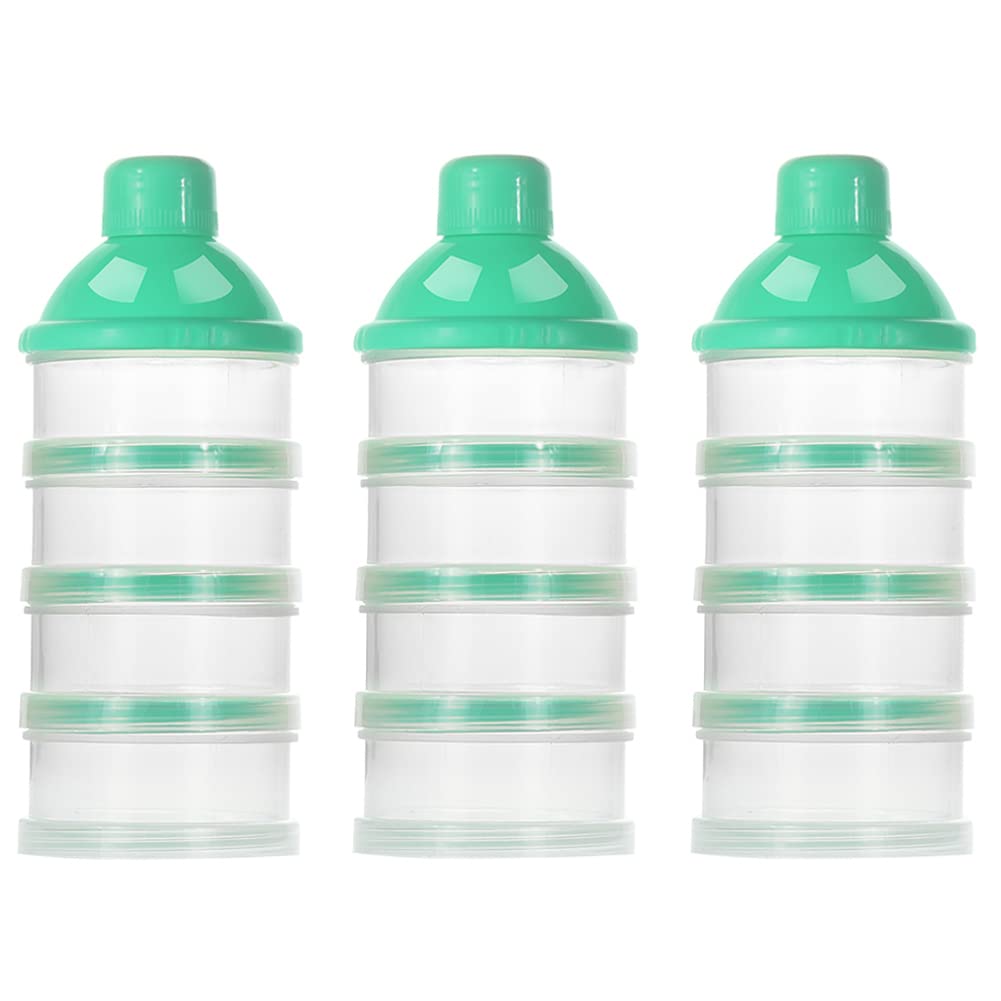 Formula Dispenser On The Go, 4 Compartments Stackable Formula Container for Travel, Baby Milk Powder Kids Snack Container, BPA Free ﻿