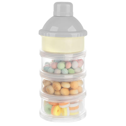 Formula Dispenser On The Go, 4 Compartments Stackable Formula Container for Travel, Baby Milk Powder Kids Snack Container, BPA Free ﻿