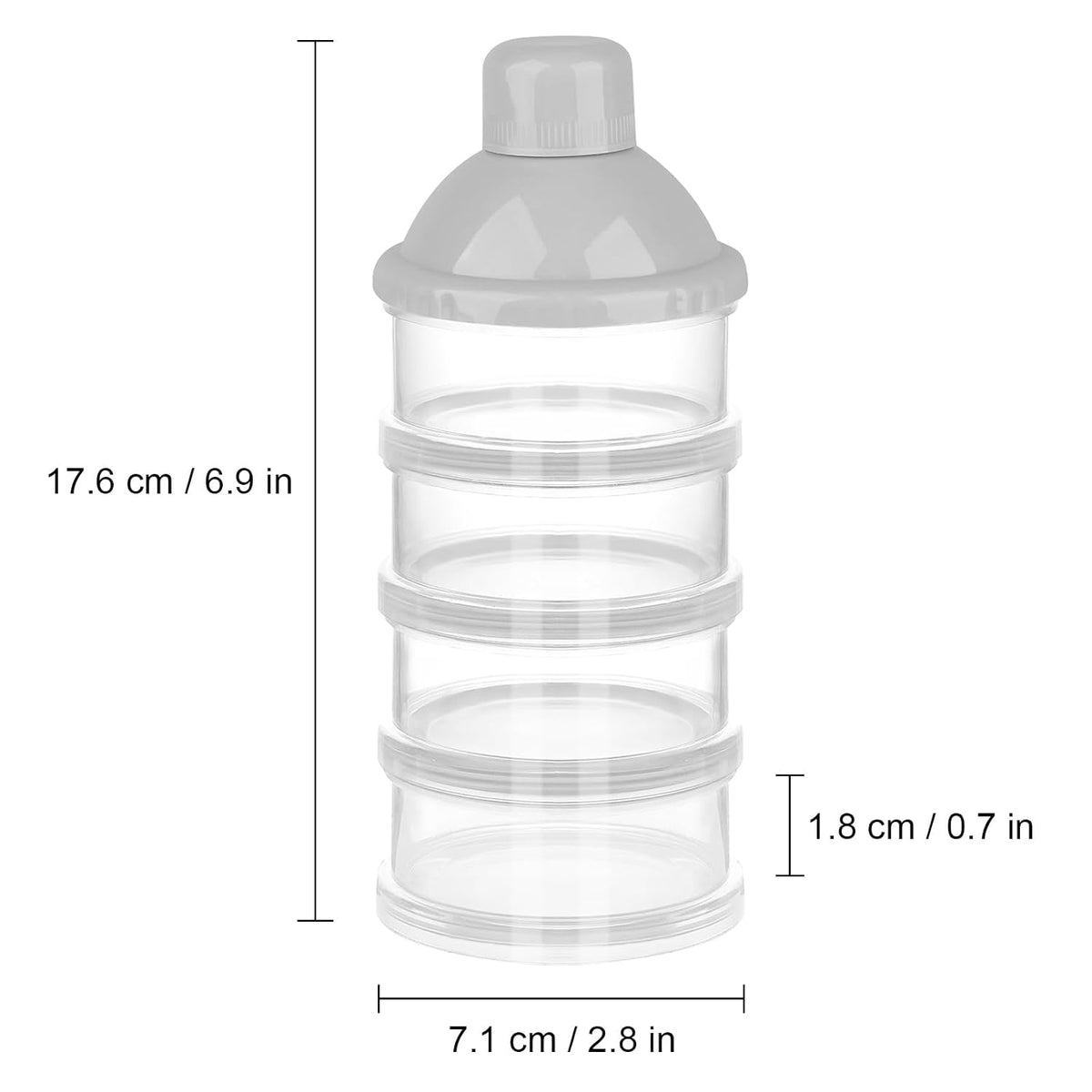 Formula Dispenser On The Go, 4 Compartments Stackable Formula Container for Travel, Baby Milk Powder Kids Snack Container, BPA Free ﻿