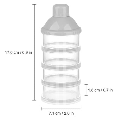Formula Dispenser On The Go, 4 Compartments Stackable Formula Container for Travel, Baby Milk Powder Kids Snack Container, BPA Free ﻿