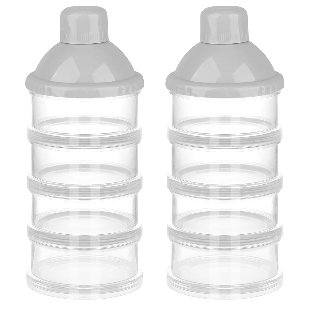 Formula Dispenser On The Go, 4 Compartments Stackable Formula Container for Travel, Baby Milk Powder Kids Snack Container, BPA Free ﻿