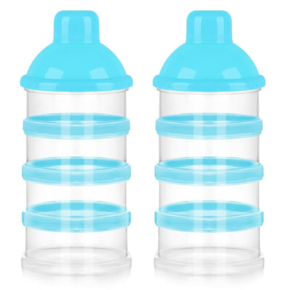 Formula Dispenser On The Go, 4 Compartments Stackable Formula Container for Travel, Baby Milk Powder Kids Snack Container, BPA Free ﻿