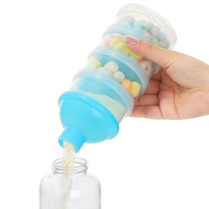 Formula Dispenser On The Go, 4 Compartments Stackable Formula Container for Travel, Baby Milk Powder Kids Snack Container, BPA Free ﻿