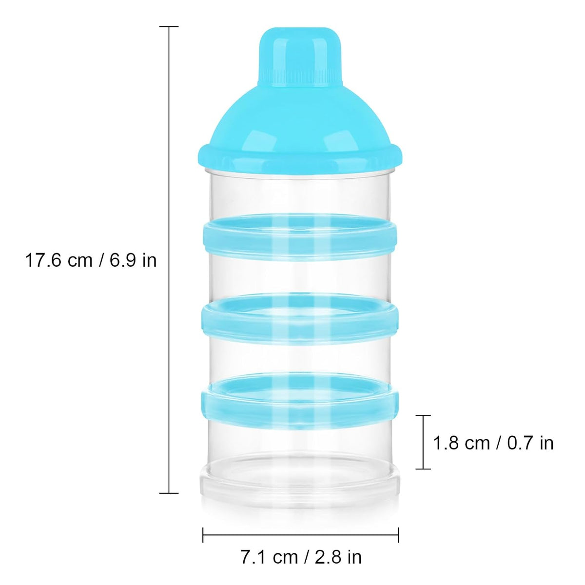 Formula Dispenser On The Go, 4 Compartments Stackable Formula Container for Travel, Baby Milk Powder Kids Snack Container, BPA Free ﻿