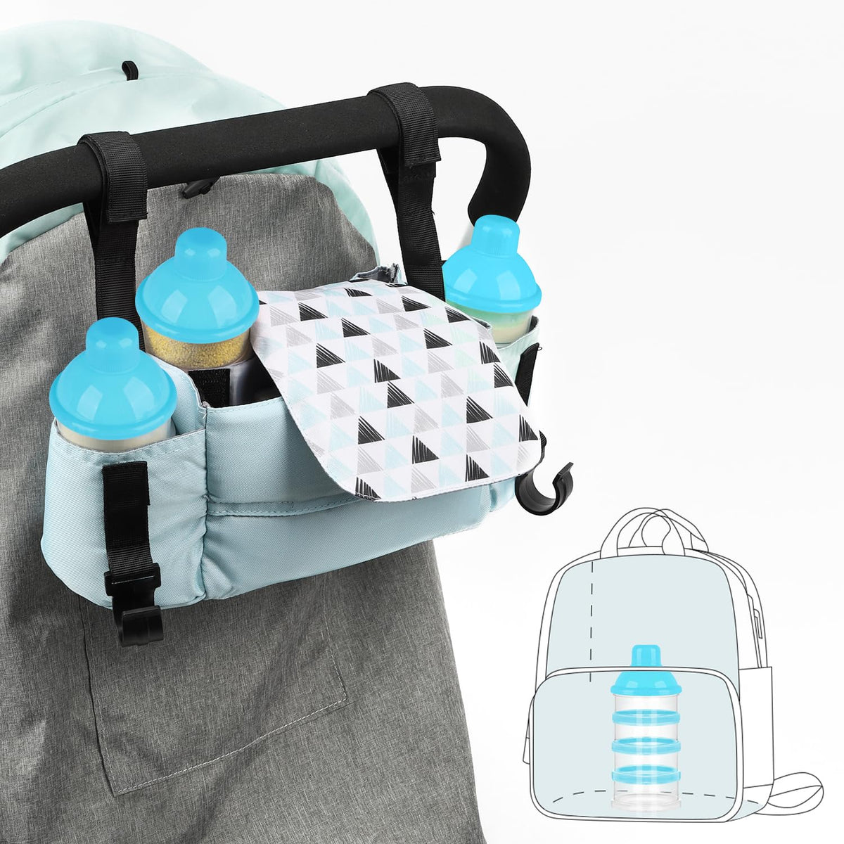 Formula Dispenser On The Go, 4 Compartments Stackable Formula Container for Travel, Baby Milk Powder Kids Snack Container, BPA Free ﻿