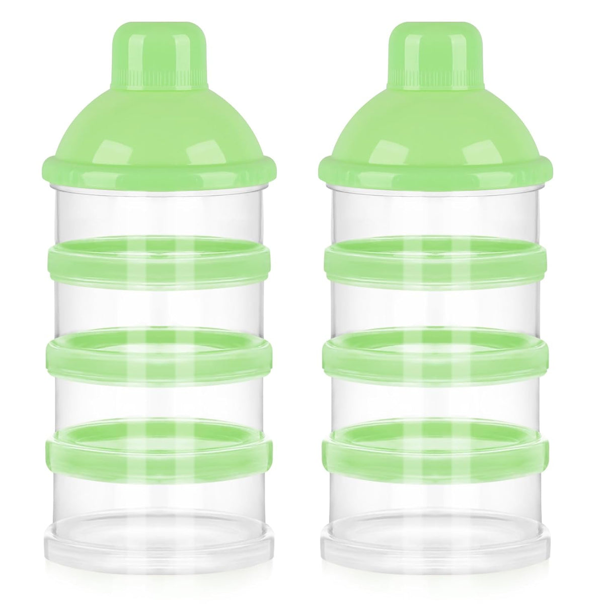 Formula Dispenser On The Go, 4 Compartments Stackable Formula Container for Travel, Baby Milk Powder Kids Snack Container, BPA Free ﻿
