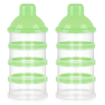Formula Dispenser On The Go, 4 Compartments Stackable Formula Container for Travel, Baby Milk Powder Kids Snack Container, BPA Free ﻿