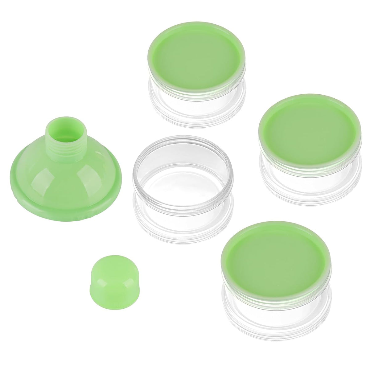 Formula Dispenser On The Go, 4 Compartments Stackable Formula Container for Travel, Baby Milk Powder Kids Snack Container, BPA Free ﻿