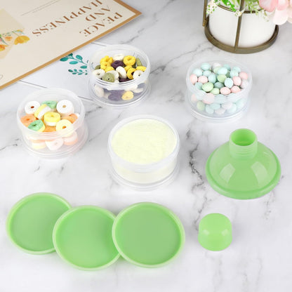 Formula Dispenser On The Go, 4 Compartments Stackable Formula Container for Travel, Baby Milk Powder Kids Snack Container, BPA Free ﻿