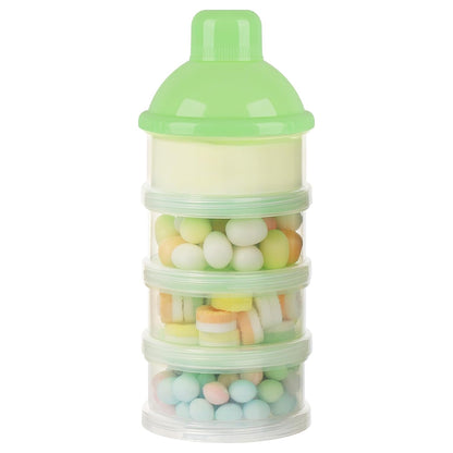Formula Dispenser On The Go, 4 Compartments Stackable Formula Container for Travel, Baby Milk Powder Kids Snack Container, BPA Free ﻿