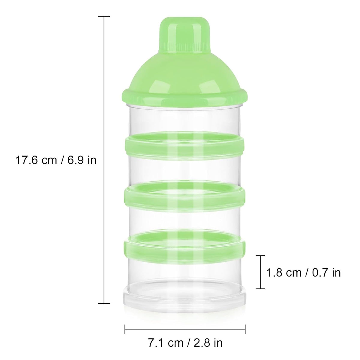 Formula Dispenser On The Go, 4 Compartments Stackable Formula Container for Travel, Baby Milk Powder Kids Snack Container, BPA Free ﻿