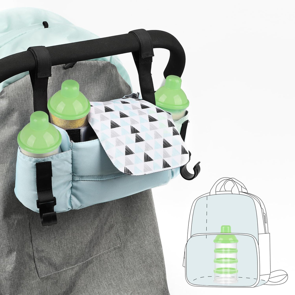 Formula Dispenser On The Go, 4 Compartments Stackable Formula Container for Travel, Baby Milk Powder Kids Snack Container, BPA Free ﻿