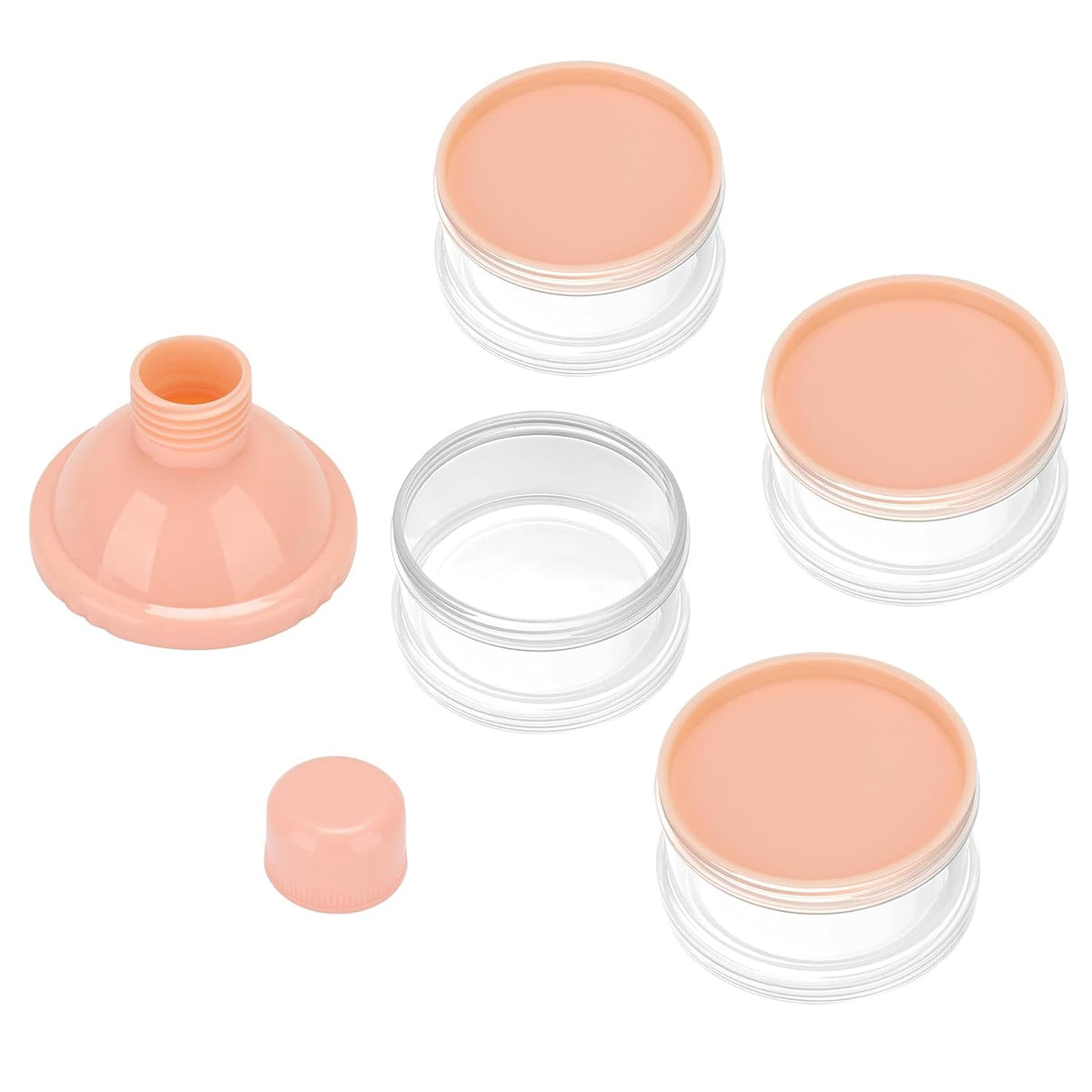Formula Dispenser On The Go, 4 Compartments Stackable Formula Container for Travel, Baby Milk Powder Kids Snack Container, BPA Free ﻿