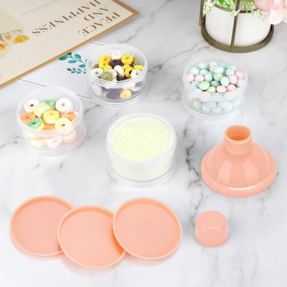 Formula Dispenser On The Go, 4 Compartments Stackable Formula Container for Travel, Baby Milk Powder Kids Snack Container, BPA Free ﻿