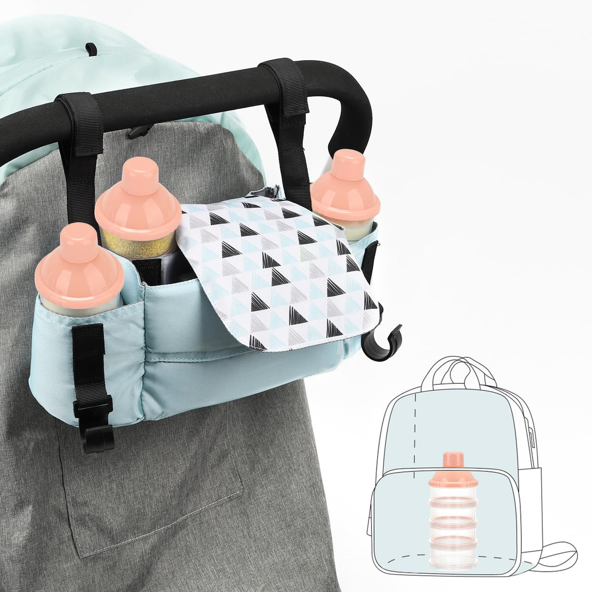 Formula Dispenser On The Go, 4 Compartments Stackable Formula Container for Travel, Baby Milk Powder Kids Snack Container, BPA Free ﻿