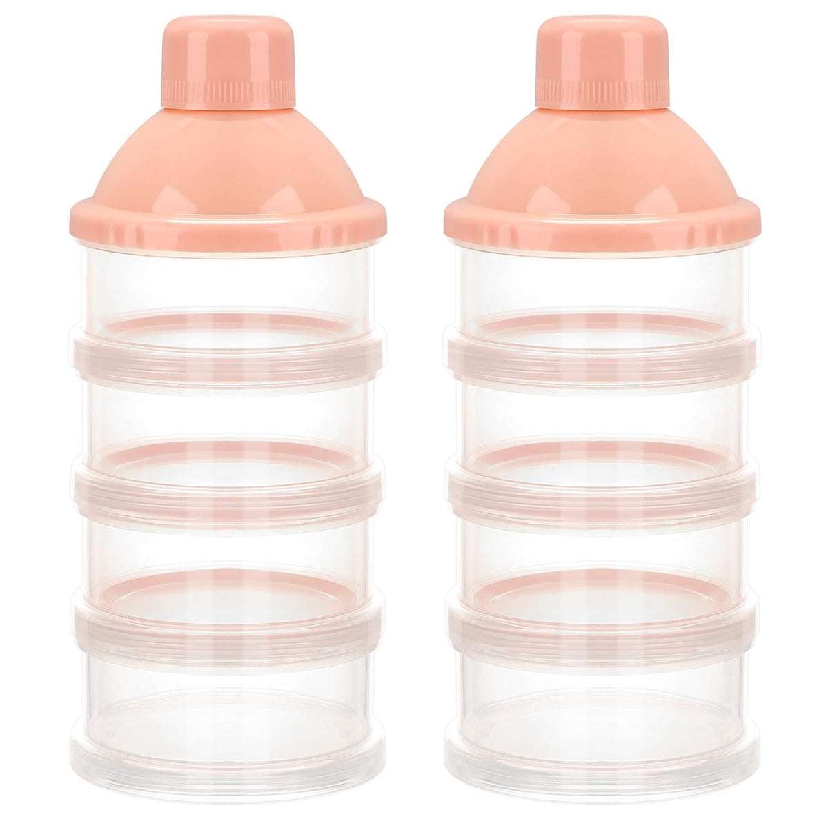 Formula Dispenser On The Go, 4 Compartments Stackable Formula Container for Travel, Baby Milk Powder Kids Snack Container, BPA Free ﻿