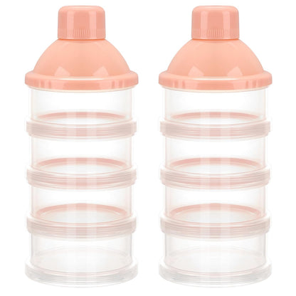 Formula Dispenser On The Go, 4 Compartments Stackable Formula Container for Travel, Baby Milk Powder Kids Snack Container, BPA Free ﻿