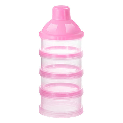 Formula Dispenser On The Go, 4 Compartments Stackable Formula Container for Travel, Baby Milk Powder Kids Snack Container, BPA Free ﻿