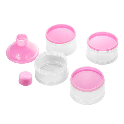 Formula Dispenser On The Go, 4 Compartments Stackable Formula Container for Travel, Baby Milk Powder Kids Snack Container, BPA Free ﻿