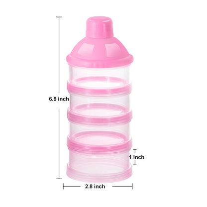 Formula Dispenser On The Go, 4 Compartments Stackable Formula Container for Travel, Baby Milk Powder Kids Snack Container, BPA Free ﻿