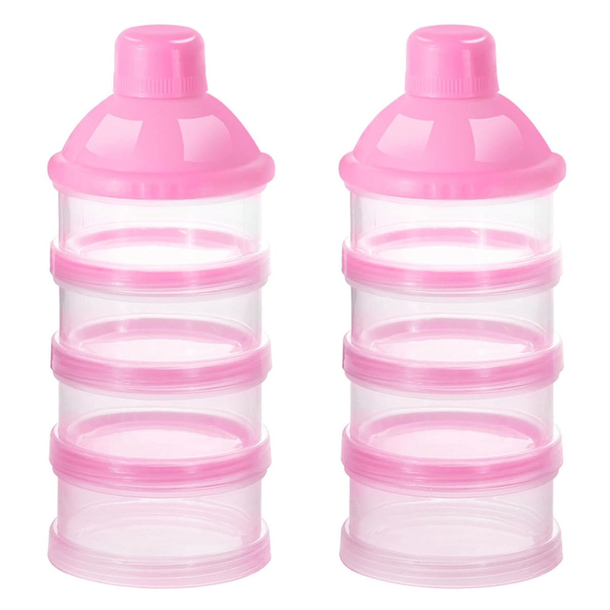 Formula Dispenser On The Go, 4 Compartments Stackable Formula Container for Travel, Baby Milk Powder Kids Snack Container, BPA Free ﻿