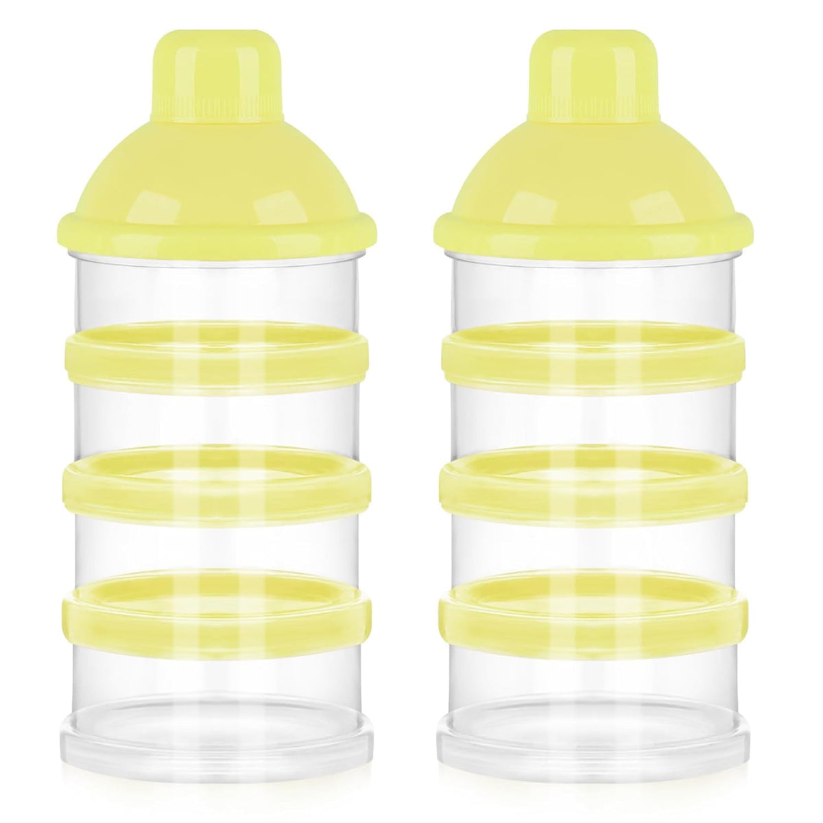 Formula Dispenser On The Go, 4 Compartments Stackable Formula Container for Travel, Baby Milk Powder Kids Snack Container, BPA Free ﻿