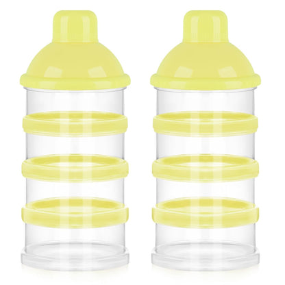 Formula Dispenser On The Go, 4 Compartments Stackable Formula Container for Travel, Baby Milk Powder Kids Snack Container, BPA Free ﻿