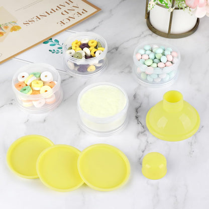 Formula Dispenser On The Go, 4 Compartments Stackable Formula Container for Travel, Baby Milk Powder Kids Snack Container, BPA Free ﻿