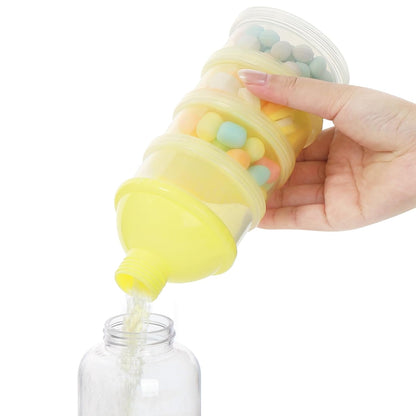 Formula Dispenser On The Go, 4 Compartments Stackable Formula Container for Travel, Baby Milk Powder Kids Snack Container, BPA Free ﻿