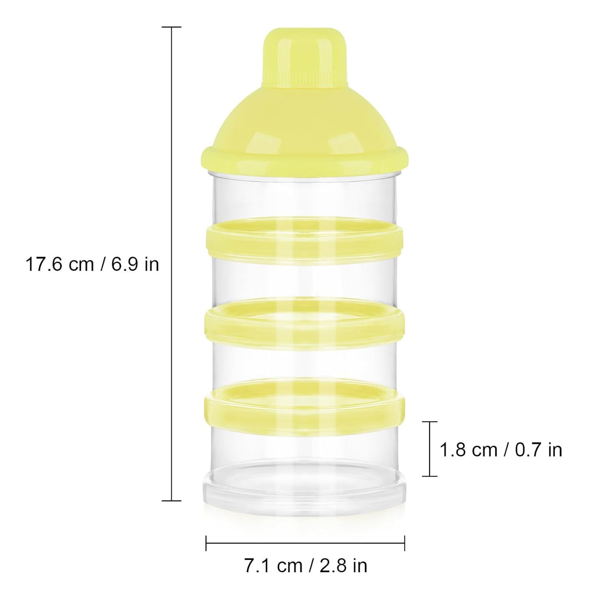 Formula Dispenser On The Go, 4 Compartments Stackable Formula Container for Travel, Baby Milk Powder Kids Snack Container, BPA Free ﻿