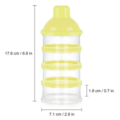 Formula Dispenser On The Go, 4 Compartments Stackable Formula Container for Travel, Baby Milk Powder Kids Snack Container, BPA Free ﻿