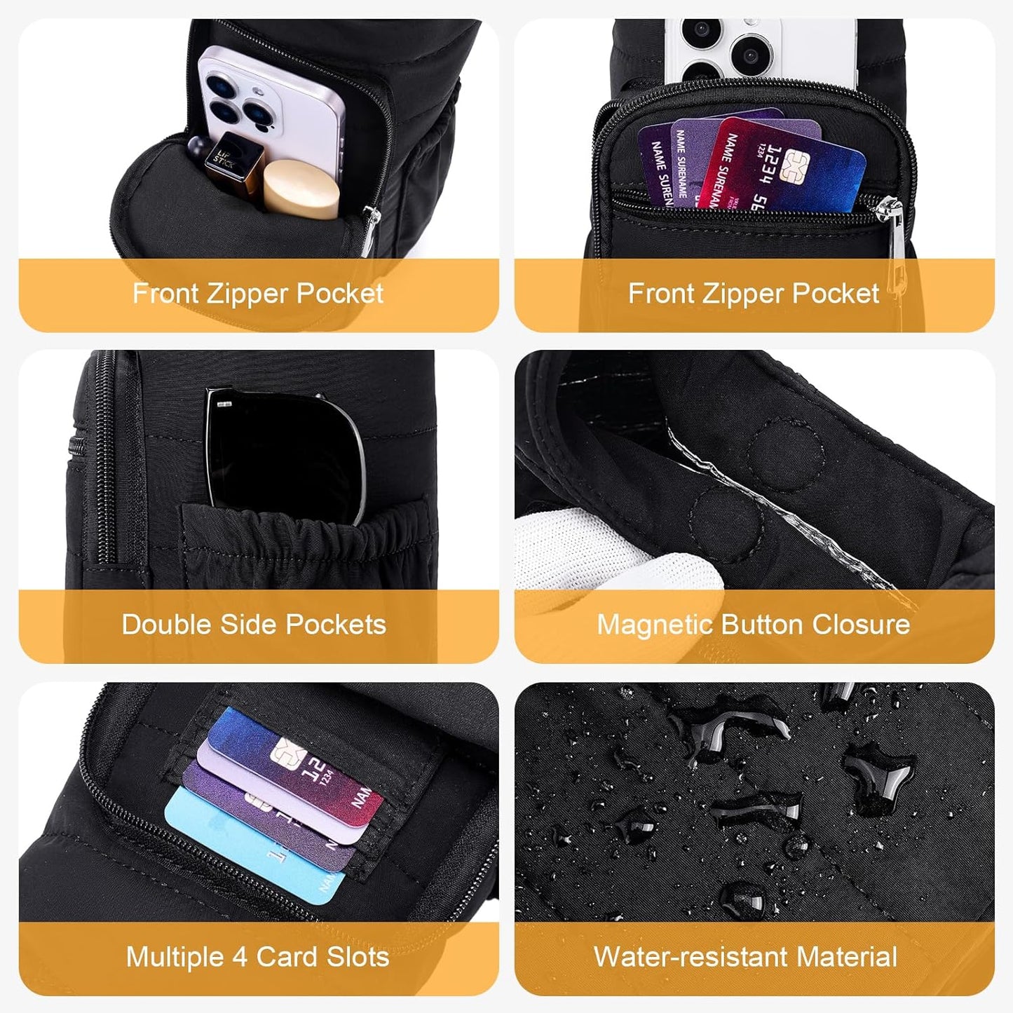Water Bottle Bag 40 oz Crossbody Bag Insulated Carrier Purse Holder for Walking Hiking with Adjustable Strap