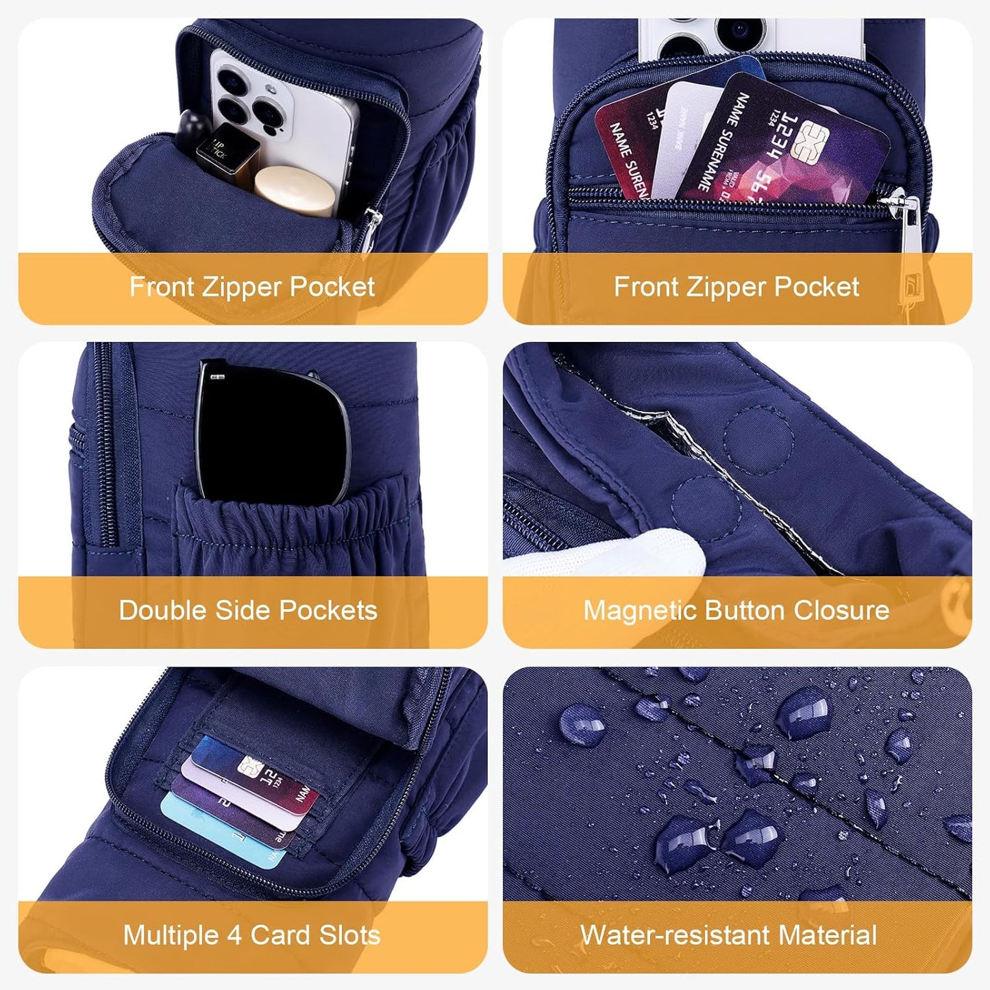 Water Bottle Bag 40 oz Crossbody Bag Insulated Carrier Purse Holder for Walking Hiking with Adjustable Strap