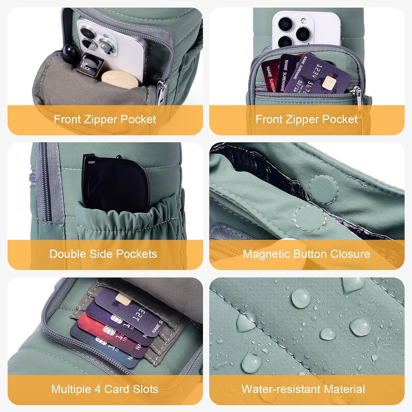 Water Bottle Bag 40 oz Crossbody Bag Insulated Carrier Purse Holder for Walking Hiking with Adjustable Strap