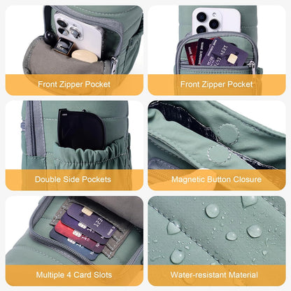 Water Bottle Bag 40 oz Crossbody Bag Insulated Carrier Purse Holder for Walking Hiking with Adjustable Strap