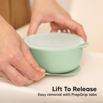 2-Pack Baby Bowls with Suctions, Lids, Silicone (Roseate)