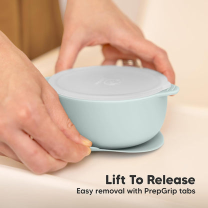 2-Pack Baby Bowls with Suctions, Lids, Silicone (Roseate)