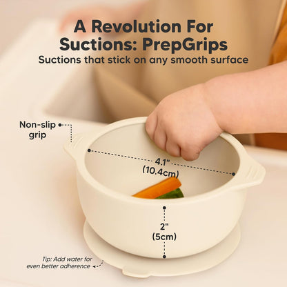 2-Pack Baby Bowls with Suctions, Lids, Silicone (Roseate)