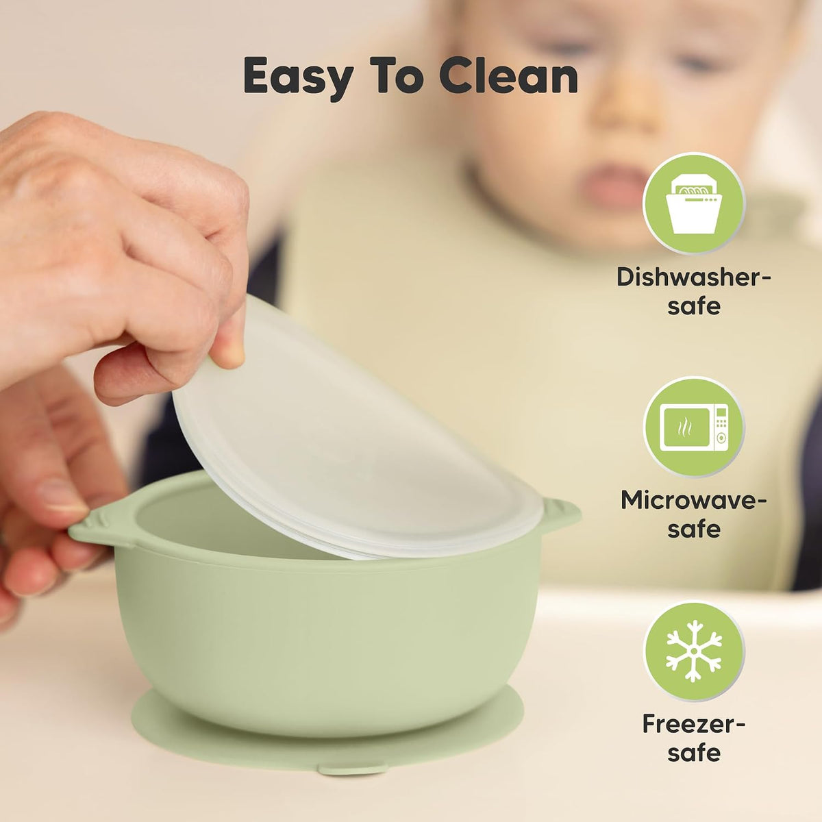 2-Pack Baby Bowls with Suctions, Lids, Silicone (Roseate)