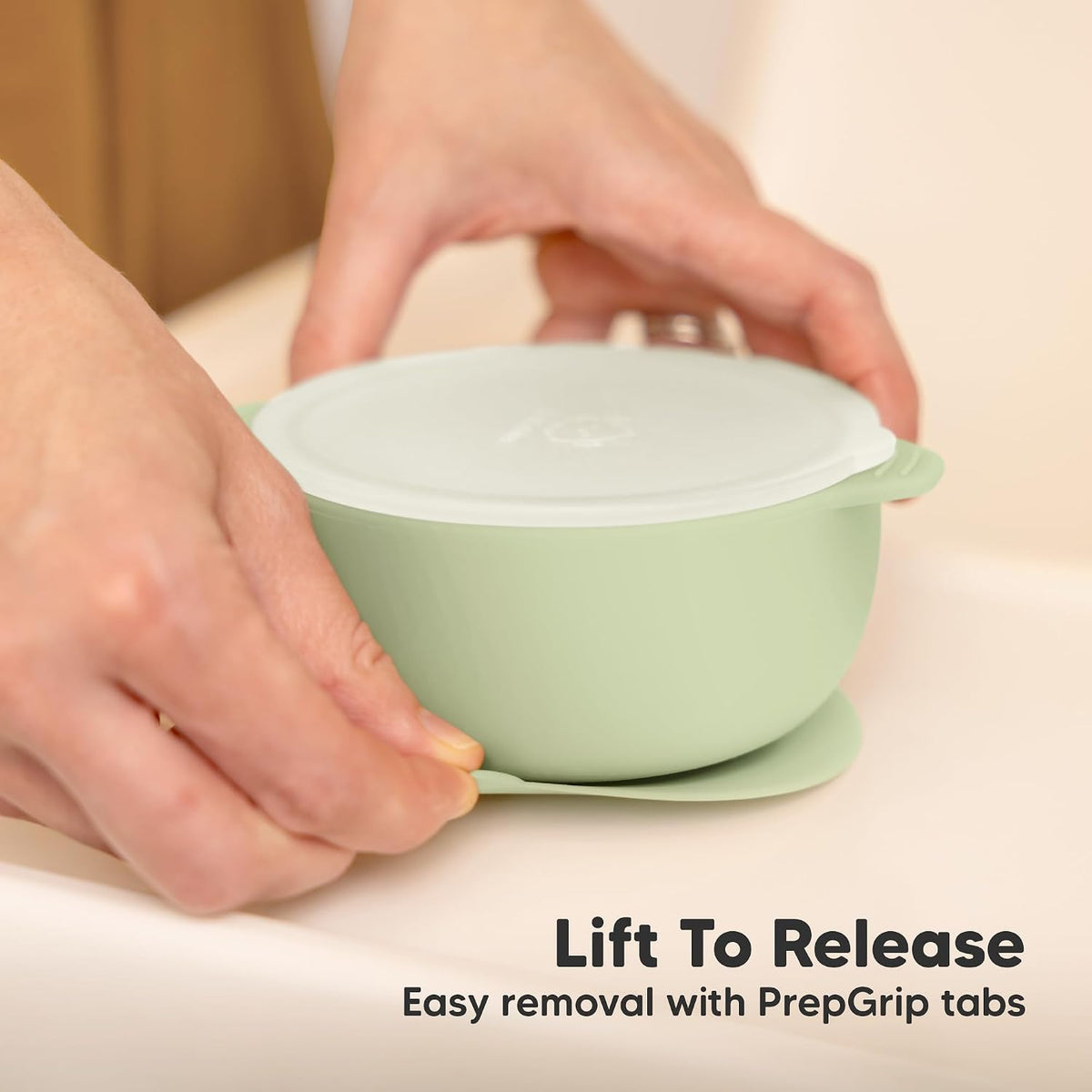 2-Pack Baby Bowls with Suctions, Lids, Silicone (Roseate)