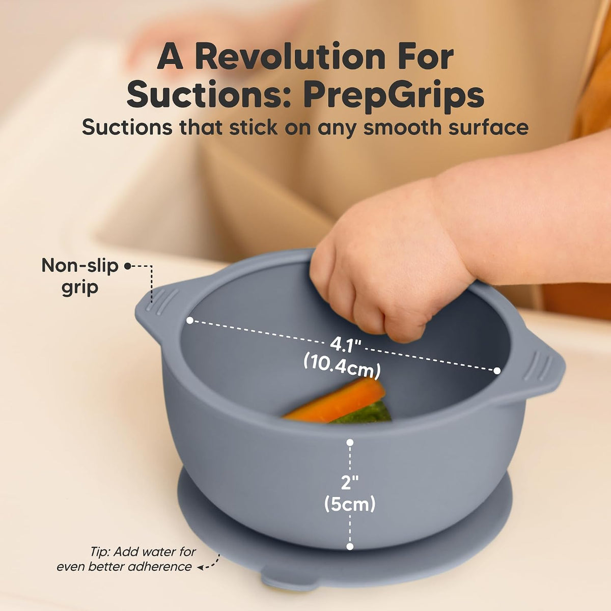 2-Pack Baby Bowls with Suctions, Lids, Silicone (Roseate)