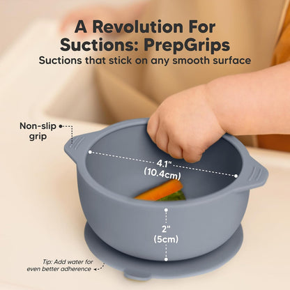 2-Pack Baby Bowls with Suctions, Lids, Silicone (Roseate)